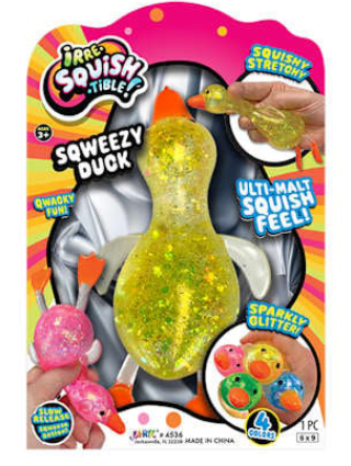 Irre-Squish-Tible!™ Sqweezy Duck Toy (Styles May Vary)