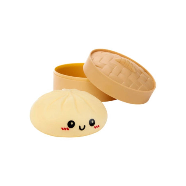 Rainbow Mystery Bao Bun squishy with basket